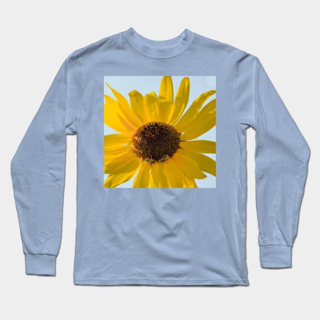 Giant Sunflower and Bees Long Sleeve T-Shirt by Debra Martz